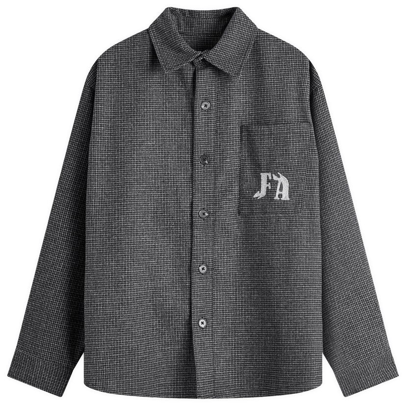 Skjorte Fucking Awesome FA Wool Flannel Shirt, Size Small Grå | FA1961-SHA