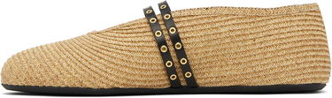 Tøj Alaïa ALAÏA Paper Straw Ballerina Flats Beige | AA3A058TK036, 2