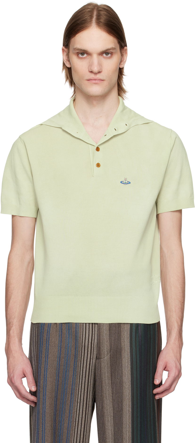 Polo skjorte Vivienne Westwood Vivienne Westwood Alex Knit Polo Shirt Grøn | 2701001P-Y003K-