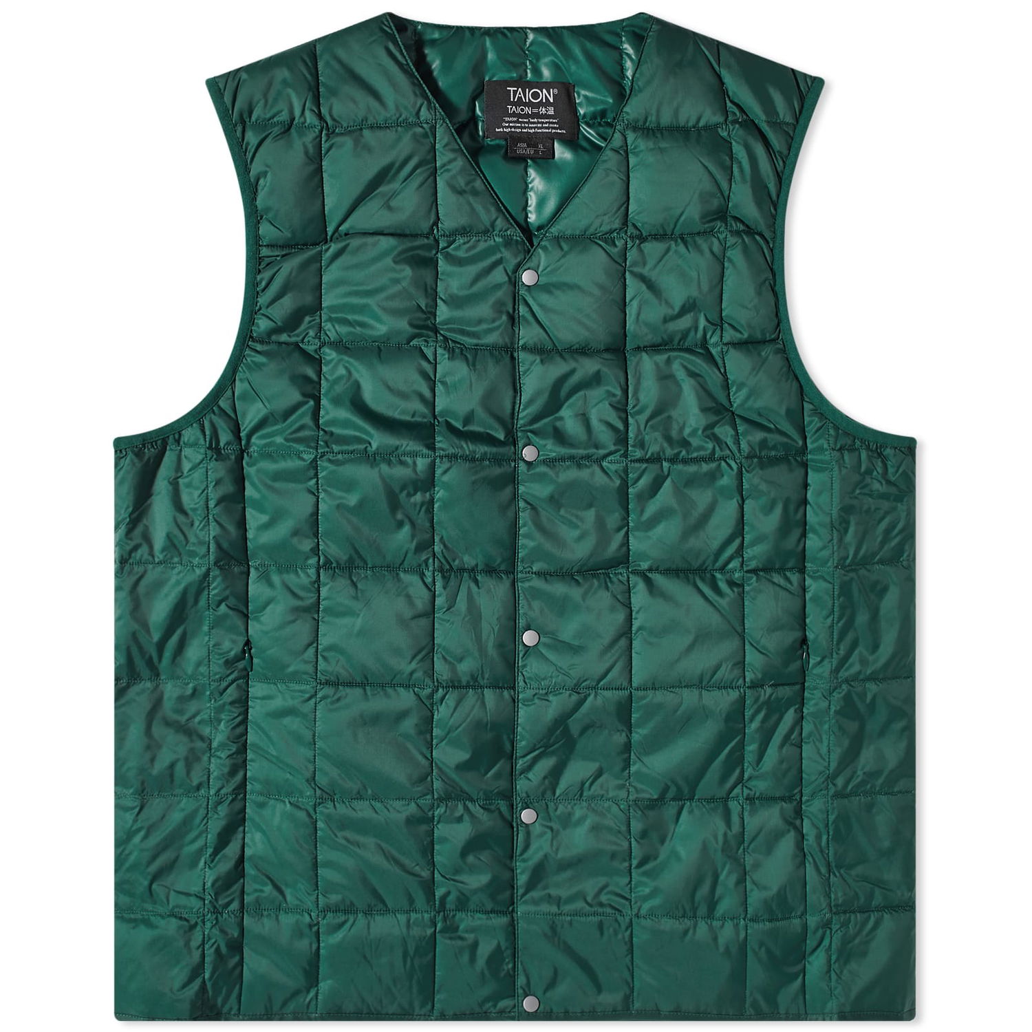 Vest TAION V-Neck Down Vest Grøn | TAION-W001-KGN, 0