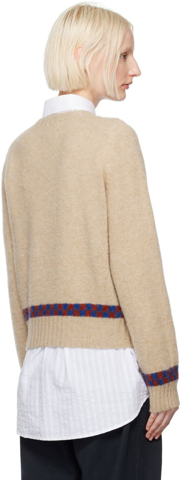 Sweater YMC Jets Check Knit Sweater Beige | Q8XAV, 2