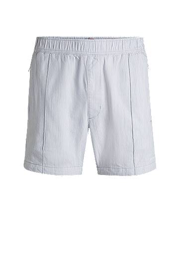Shorts BOSS Vertical Stripe Cotton-Blend Shorts Grå | 50534630, 0