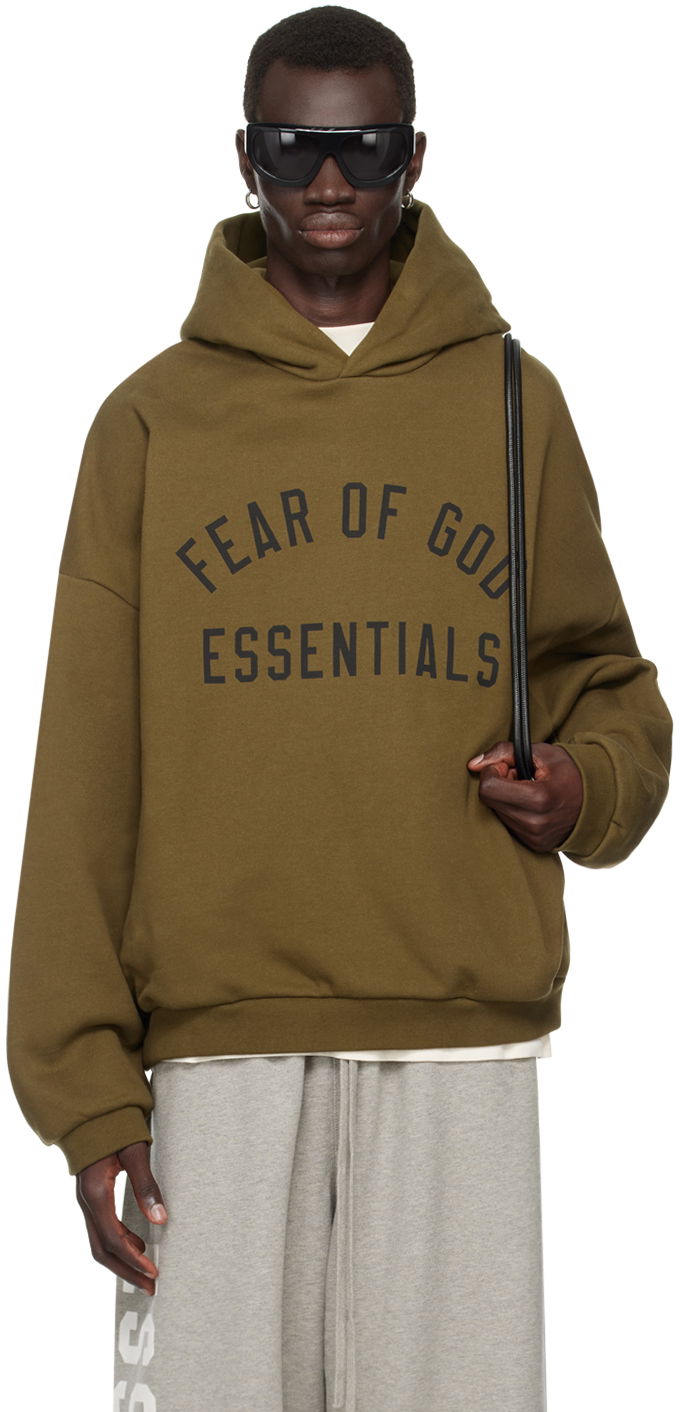 Sweatshirt Fear of God Essentials Printed Logo Hoodie Grøn | 192BT246254F