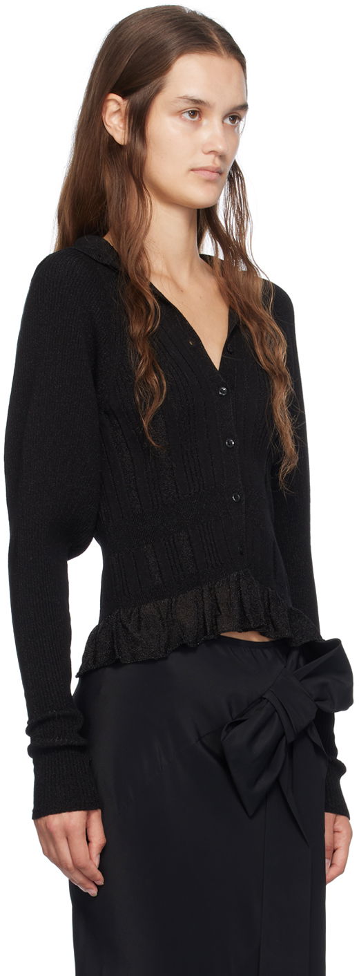 Sweater Simone Rocha Simone Rocha Plaited Tinsel Hooded Cardigan Sort | HMK34 0624, 1
