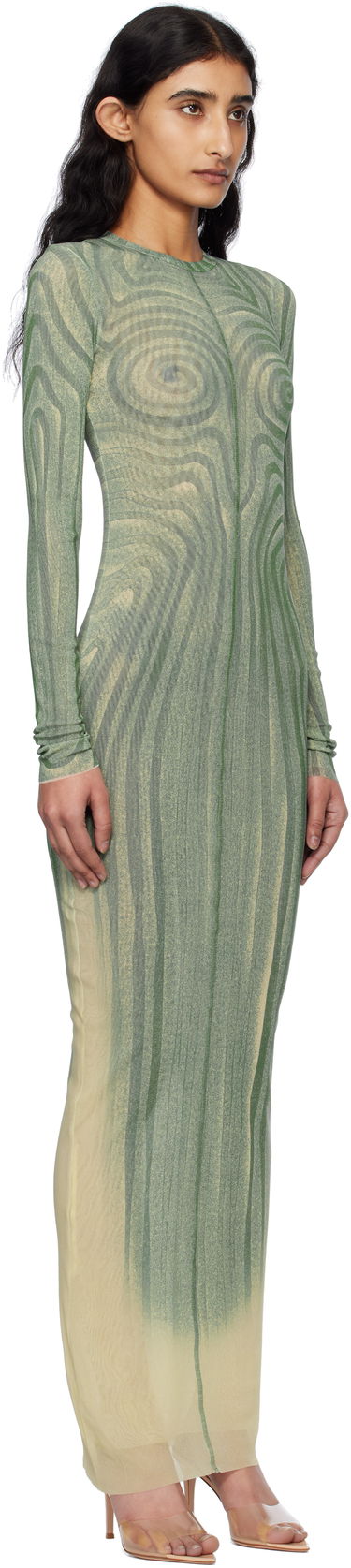 Kjole Jean Paul Gaultier Jean Paul Gaultier 'The Long Spirale' Maxi Dress Grøn | 25/34-F-RO390-T587-0351, 1