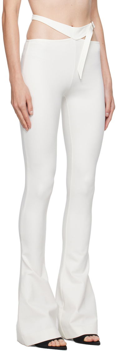 Bukser The Attico Attico Pin-Buckle Flare Pants Hvid | 241WCP166 RY02, 1
