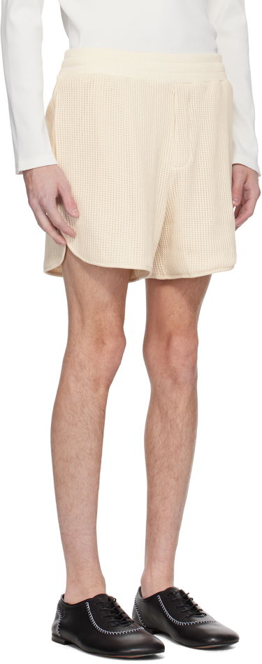 Shorts Wales Bonner Wales Bonner Song Jersey Shorts Beige | US25JE16-CO04-100 COTTON MESH, 1