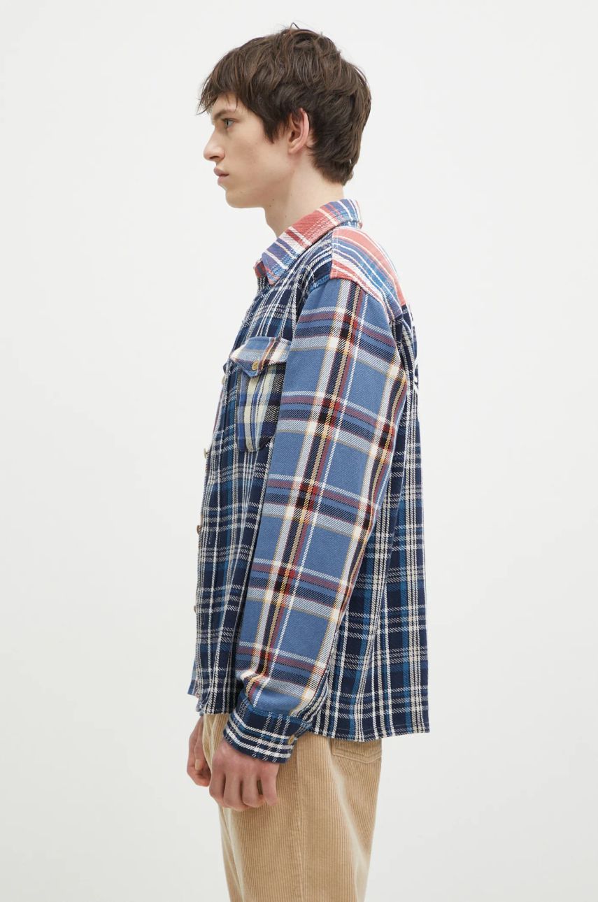 Skjorte Human Made Crazy Check Relaxed Longsleeve Shirt Blå | HM28SH014, 1