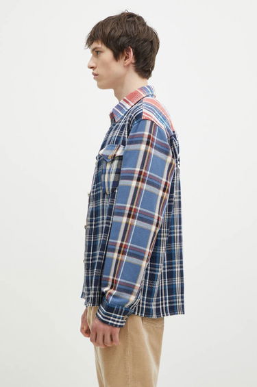 Skjorte Human Made Crazy Check Relaxed Longsleeve Shirt Blå | HM28SH014, 1