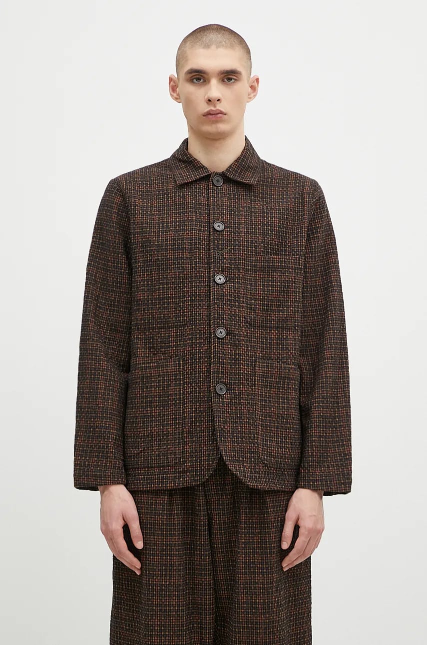 Bukser Universal Works Universal Works Checked Wool Blazer and Trousers Set Brun | 31111.BLACK, 1