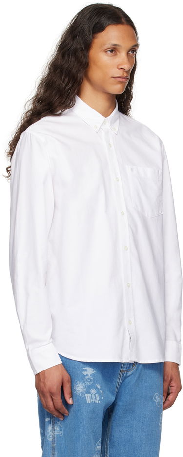 Skjorte Carhartt WIP Embroidered Logo Oxford Shirt Blå | I030799, 4