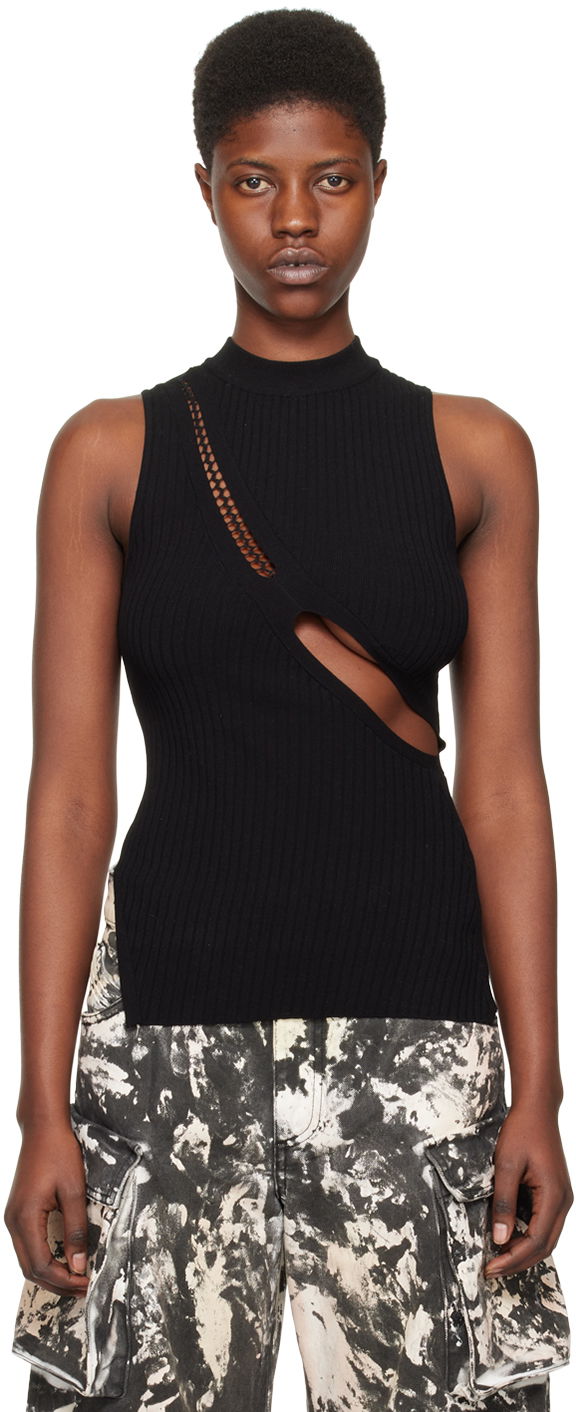 Tanktop The Attico Attico Cutout Sleeveless Tank Top Sort | 242WCT248 KV001