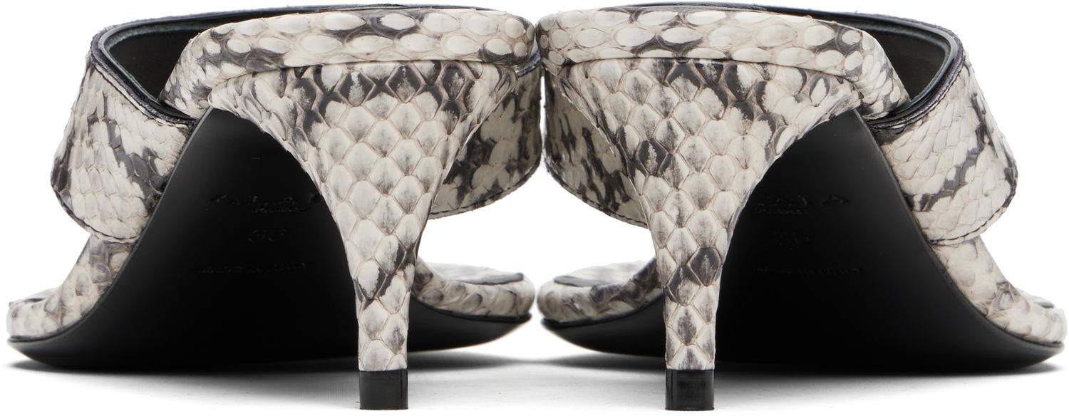 Sneakers og sko Alaïa ALAÏA Thong Elaphe Leather Mule Sandals Hvid | AA3S132CK326, 1