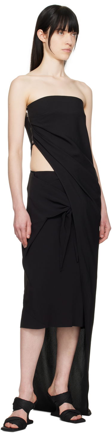 Nederdel Rick Owens Rick Owens Hollywood Strutter Tie Midi Skirt Sort | RP01E7372 Y, 3