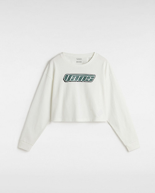 T-shirt Vans Retro V Hook And Loop Relaxed Long Sleeve Crop T-shirt Hvid | VN000J4KFS8