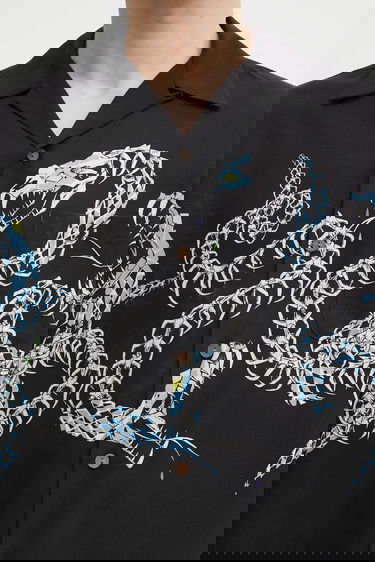 Skjorte WACKO MARIA Hawaiian Long Sleeve Snake Skeleton Print Shirt Sort | 25FW.WMS.HI04, 3