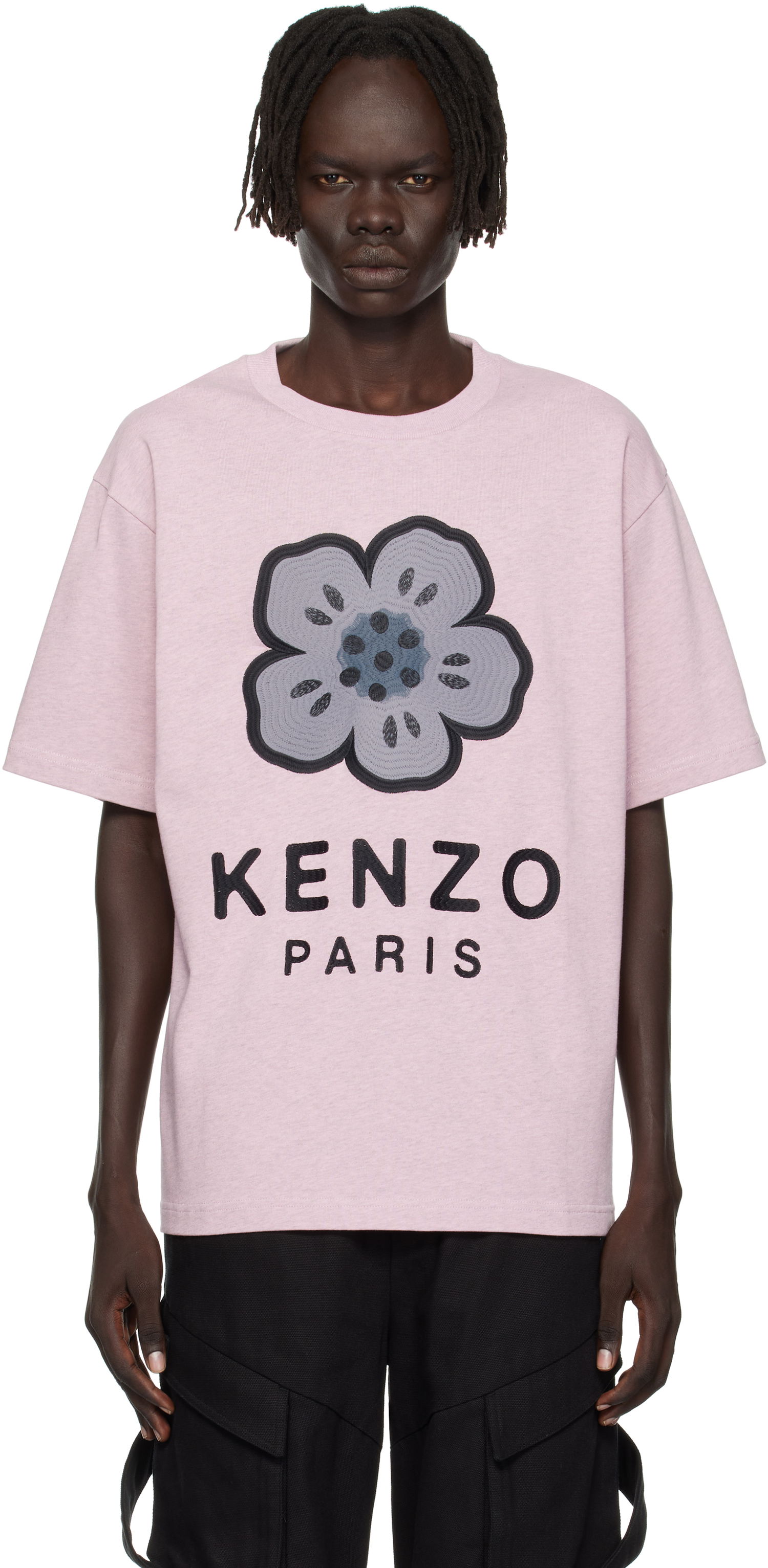 T-shirt KENZO Kenzo Paris 'Boke Flower' Embroidered Oversized T-Shirt Lyserød | FF65TS4574SI, 0
