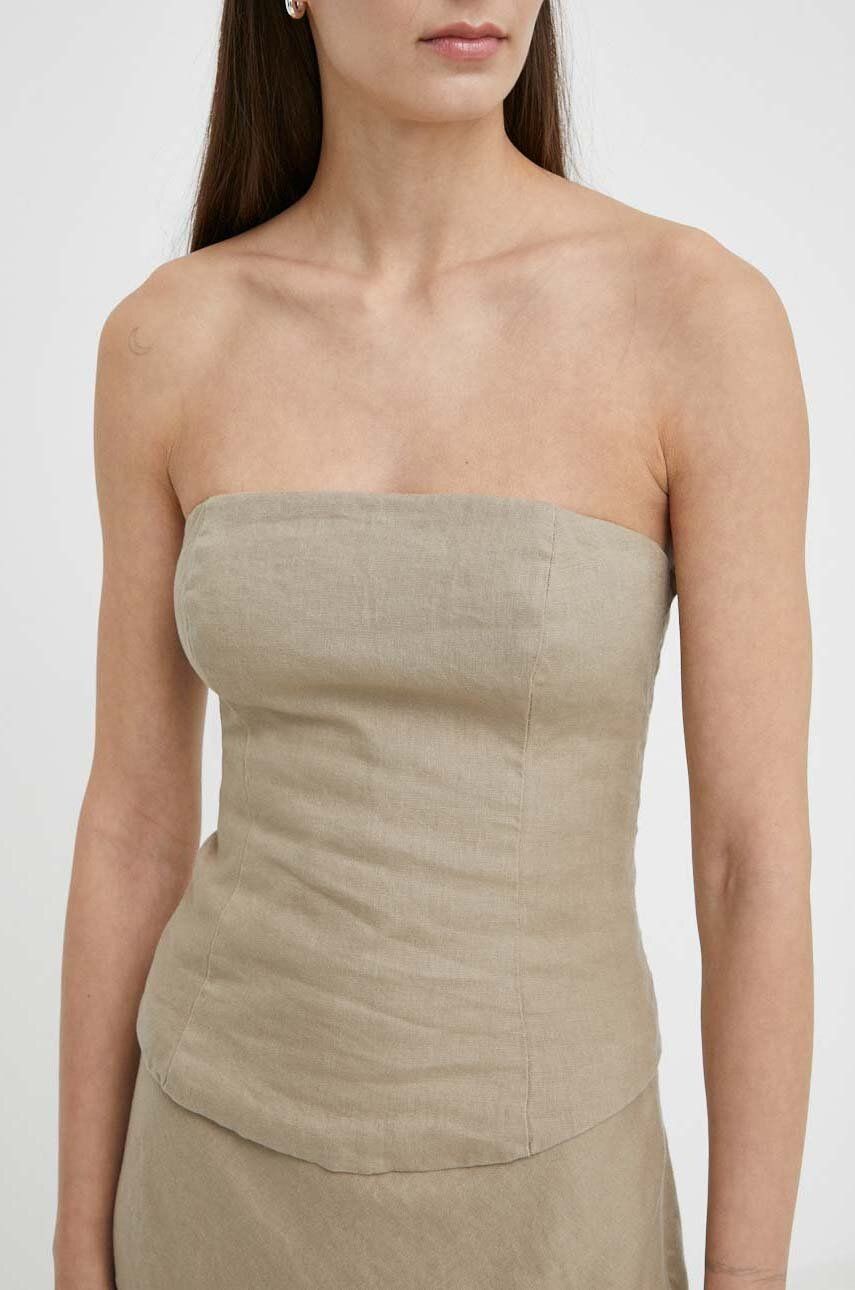 Tanktop Samsoe Samsoe Samsoe Samsoe SAELYNN Linen Bandeau Top Beige | F24100098, 0