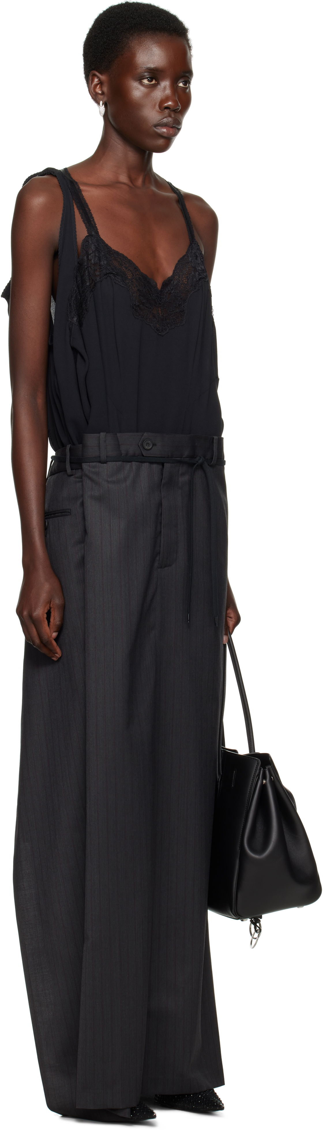 Nederdel Balenciaga Balenciaga Patched Slip Maxi Dress Sort | 814348 TLO32, 1