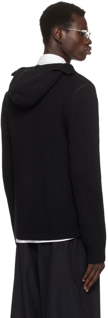 Sweater Helmut Lang Helmut Lang Rib Knit Zip Hoodie Sort | O07HM799, 2