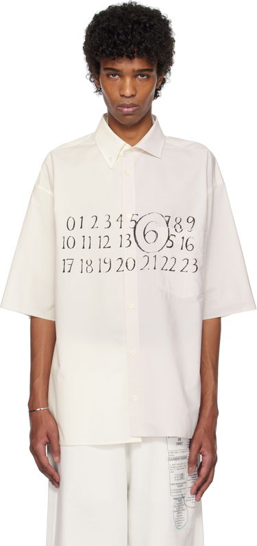 Skjorte Maison Margiela MM6 Maison Margiela Asymmetric Poplin Shirt Hvid | SH0DR0007 MTN041, 0