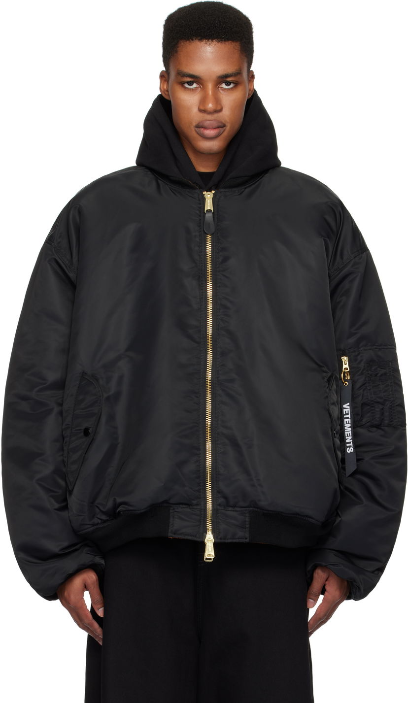 Bomberjakke VETEMENTS Alpha Industries Edition Reversible Bomber Jacket Sort | UA66JA310B