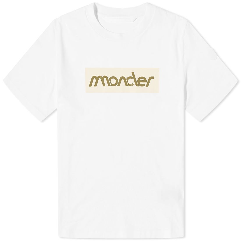 T-shirt Moncler Logo T-Shirt Hvid | 8C000-52-89AJS-00A