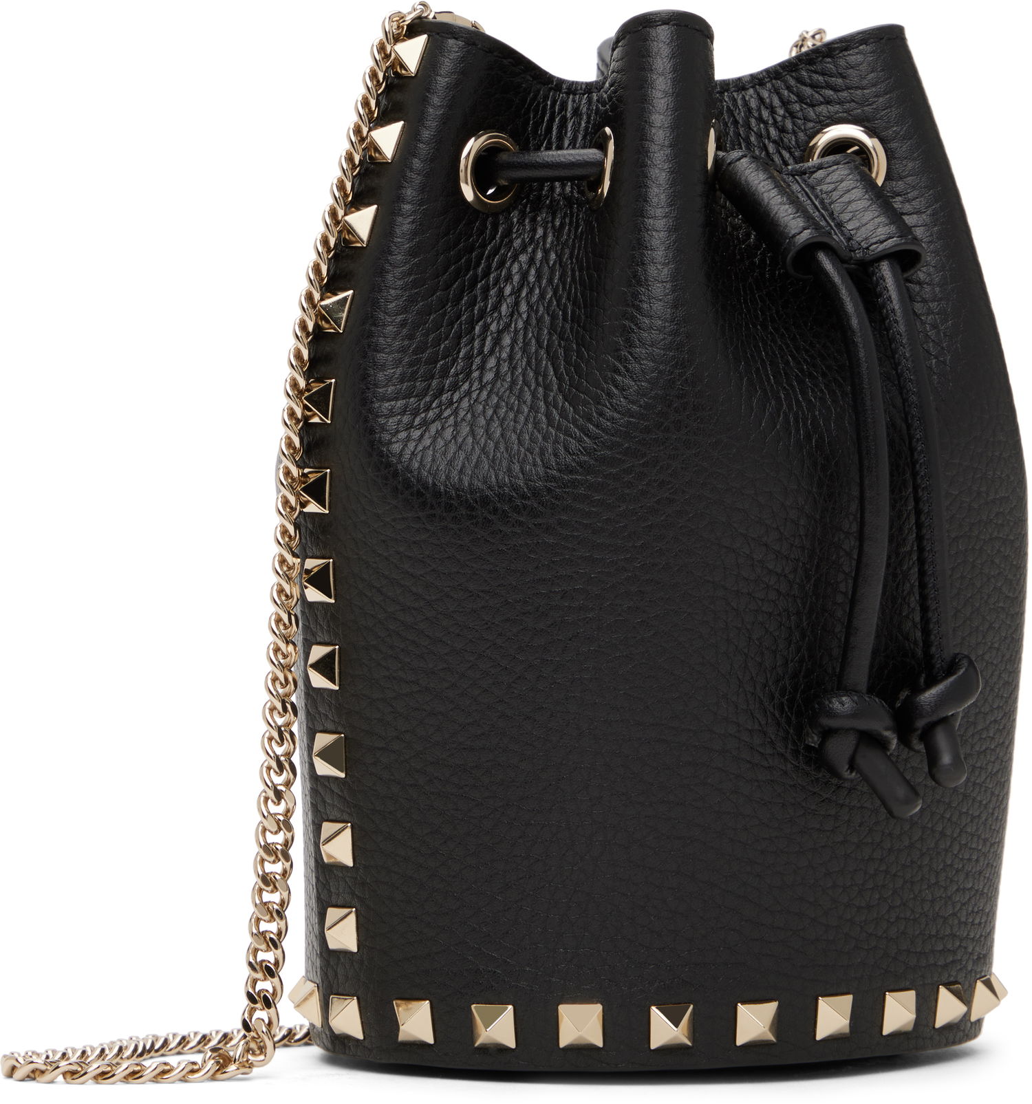 Håndtaske Valentino Valentino Garavani Mini Rockstud Drawstring Bag Sort | 6W2P0AI4VSH, 1