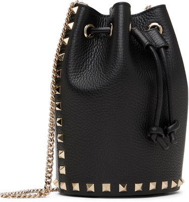 Håndtaske Valentino Valentino Garavani Mini Rockstud Drawstring Bag Sort | 6W2P0AI4VSH, 1
