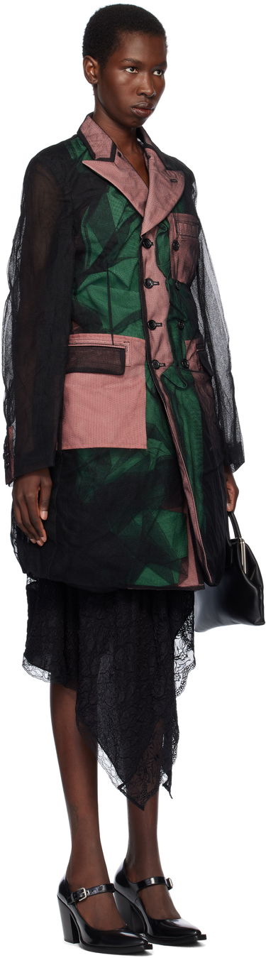 Frakker Comme des Garçons Comme des Garçons Homme Plus Tulle & Gabardine Coat Sort | PO-J035-051, 1