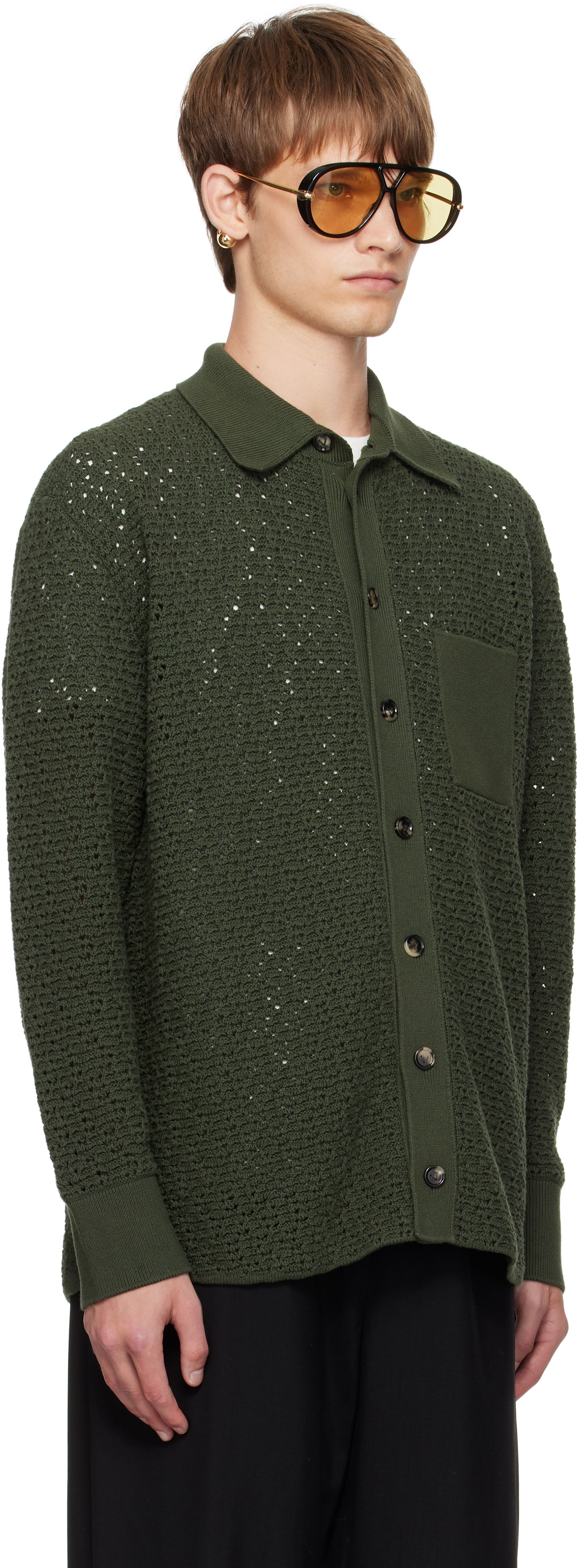 Sweater Bottega Veneta Bottega Veneta Crochet Cardigan Grøn | 841367V5SP03293, 1