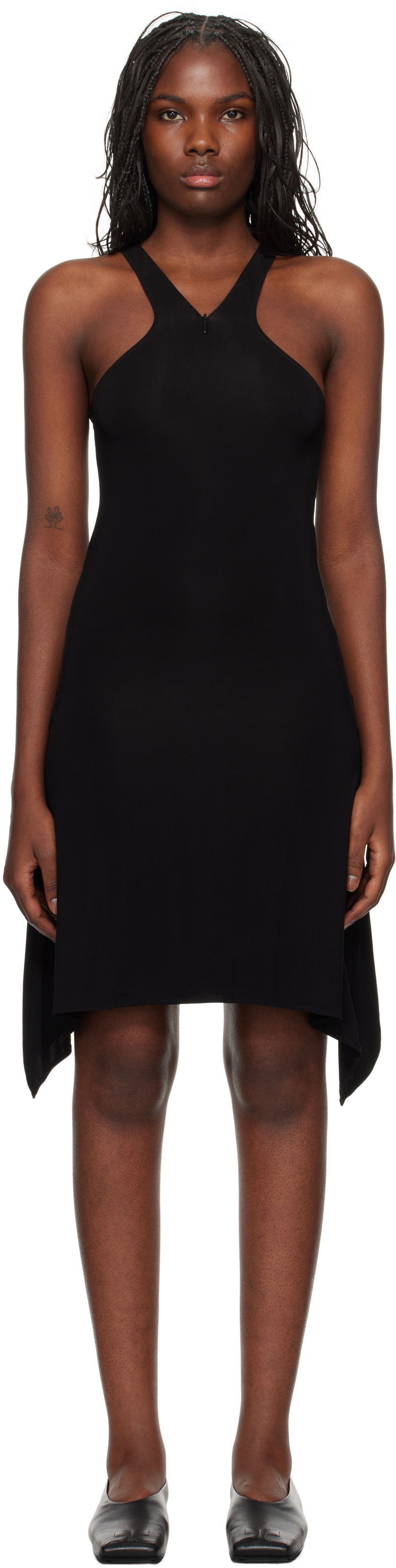 Kjole Courrèges Courrèges Criss Cross Jersey Mini Dress Sort | 324JRO461JS0145