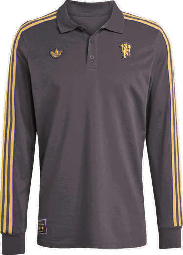 Polo skjorte adidas Originals Manchester United Icon Long Sleeve Polo Shirt Grå | jn2822, 0