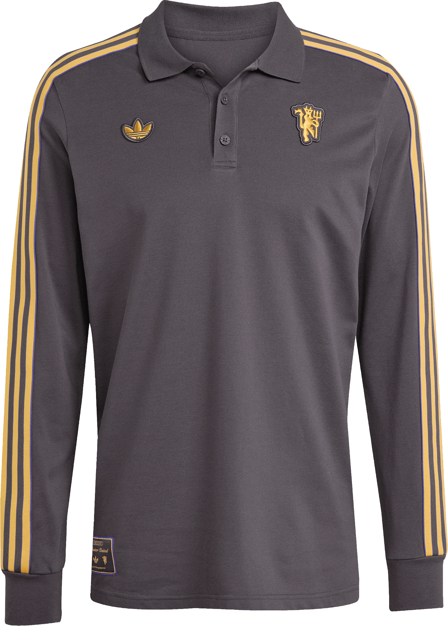Polo skjorte adidas Originals Manchester United Icon Long Sleeve Polo Shirt Grå | jn2822, 0