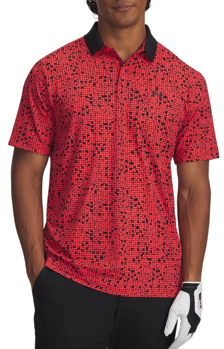 Polo skjorte Under Armour Drive Chill Printed Polo Rød | 1389597-713, 0