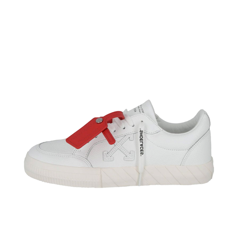 Sneakers og sko Off-White Vulcanized Leather Low-Top Sneaker White Hvid | IA085C99 LEA002 101 10325