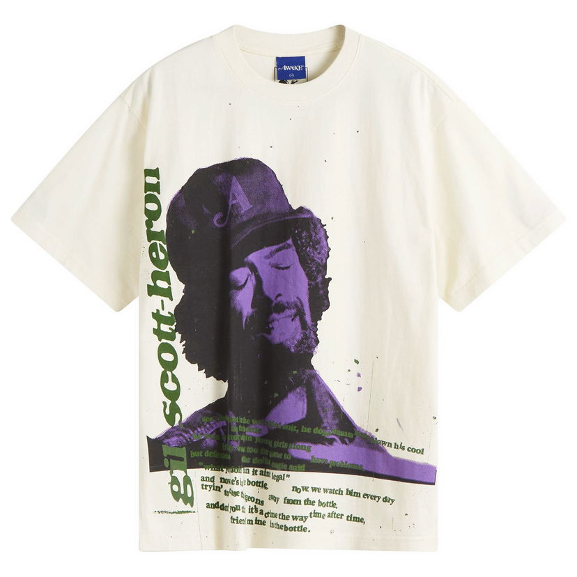 T-shirt Awake NY Awake NY Gil Scott Heron Icon T-Shirt, Size Large Hvid | AWK-SP25-TS005-CRM