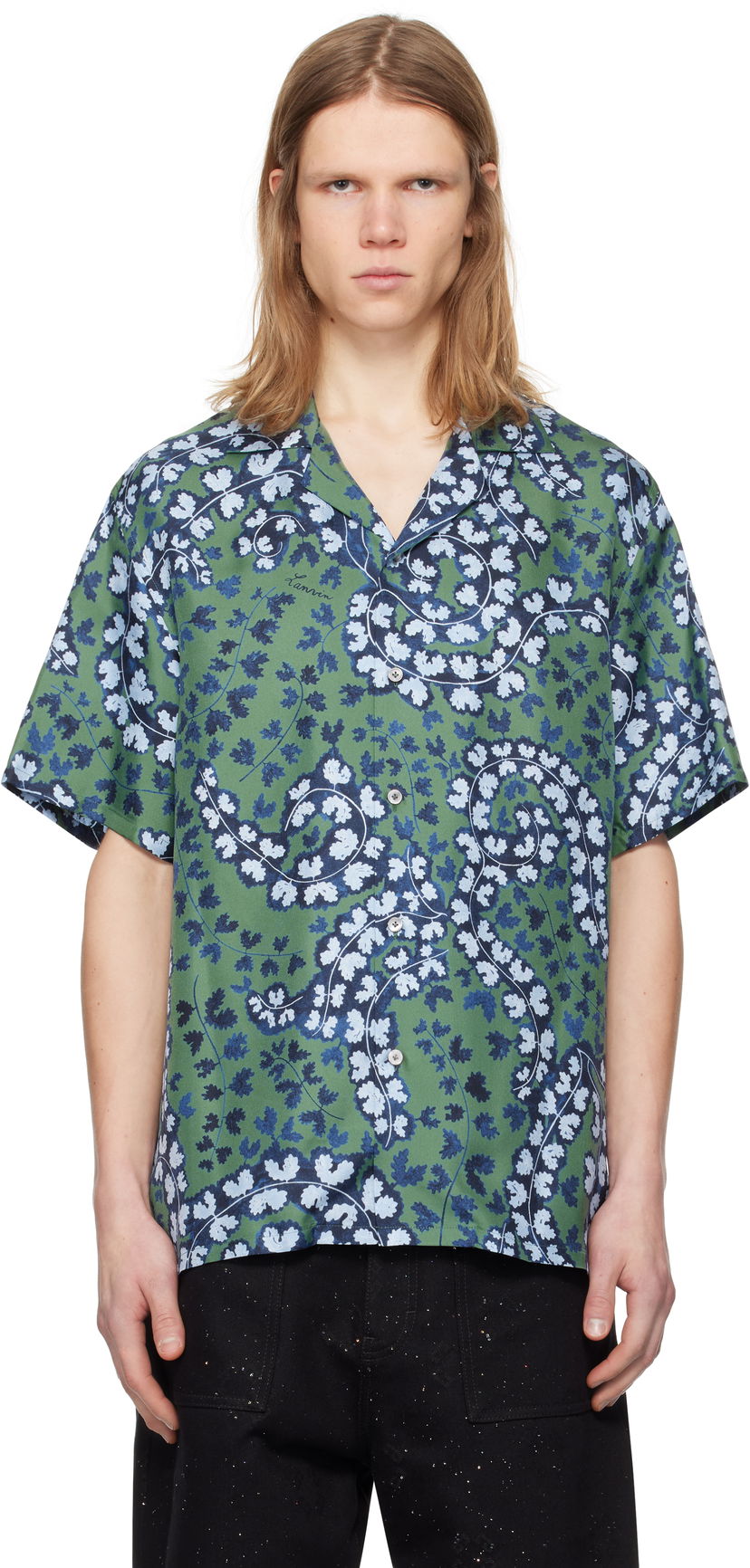 Skjorte LANVIN Lanvin Rateau Print Bowling Shirt Grøn | RM-SI0019-6057-P25