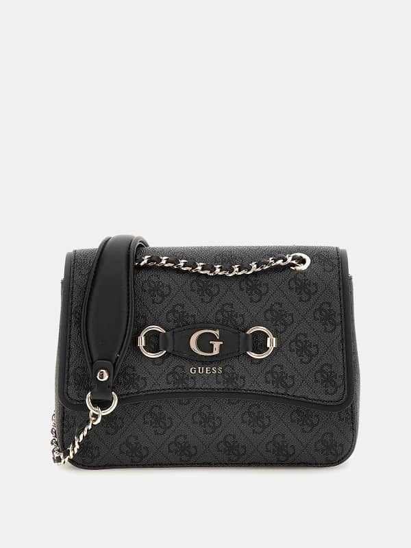 Håndtaske GUESS Izzy 4G Logo Mini Crossbody Bag Sort | HWSG8654190