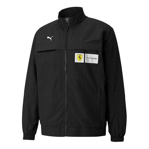 Vindjakke Puma Ferrari Racing Series Logo Stand Collar Jacket Sort | 531644-01, 0