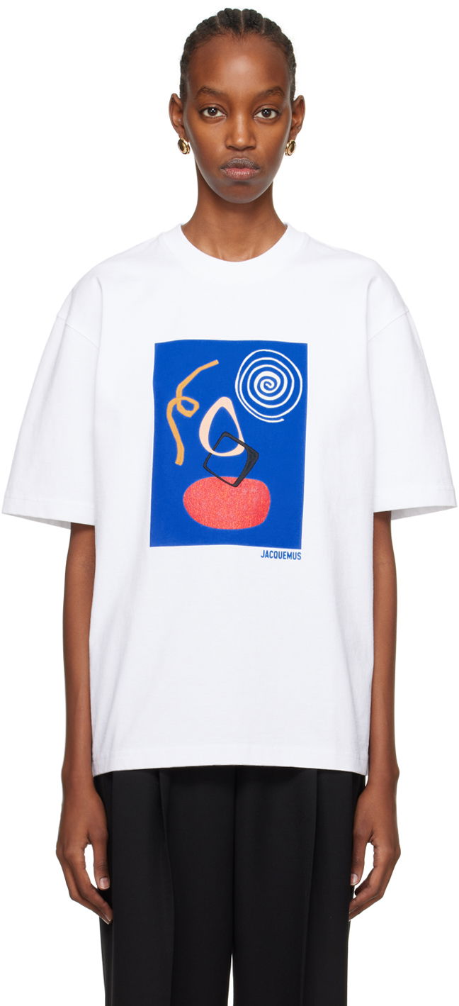T-shirt Jacquemus Les Sculptures 'Le t-shirt Cuadro' T-Shirt Hvid | 24E245JS250-2102, 0