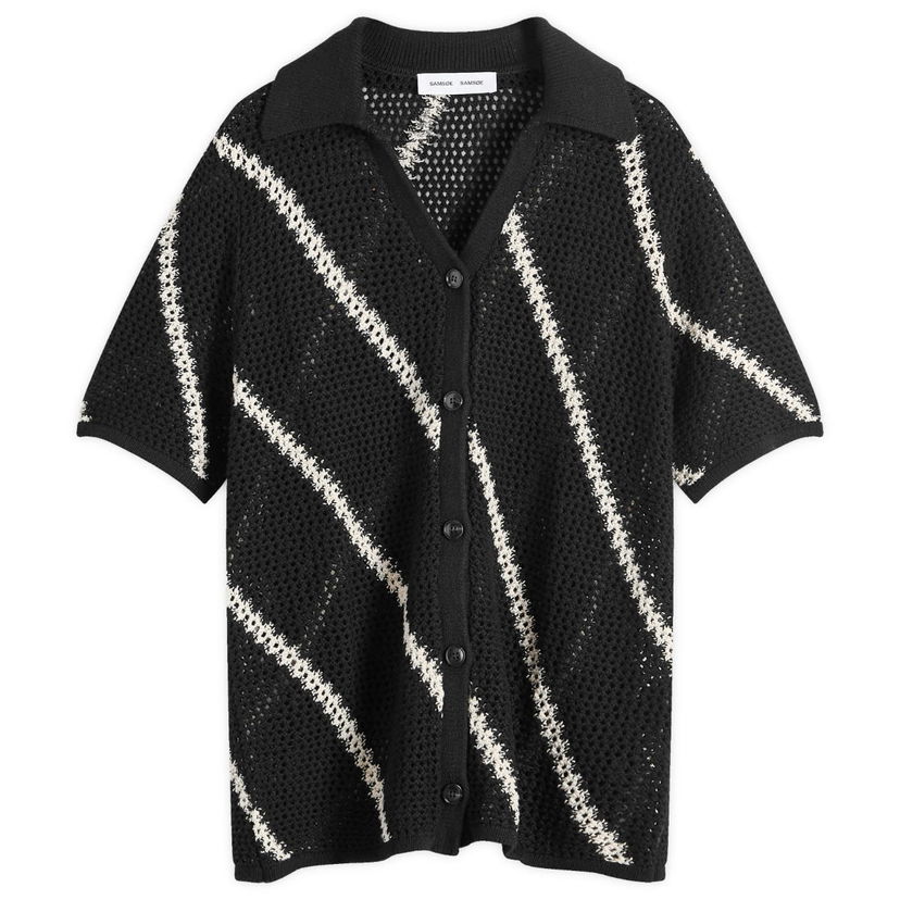 Sweater Samsoe Samsoe Samsøe Samsøe Saisha Knitted Polo Shirt Sort | F24200030-CLR001600