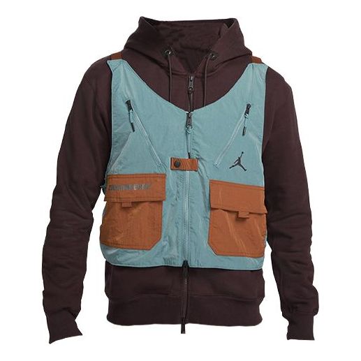Vest Jordan Air Jordan Detachable Fleece Lined Hooded Vest with Multiple Pockets Blå | DC9582-203