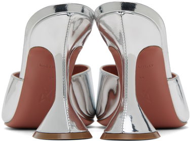 Tilbehør Amina Muaddi Amina Muaddi Lupita Slipper Heeled Sandals Metalisk | LUPITA SLIPPER CL MIRROR, 1