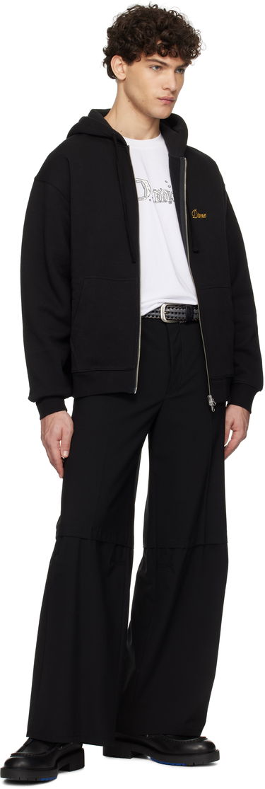 Sweatshirt Dime Cursive Logo Zip-Up Hoodie Sort | DIMEHO2453BLK, 3