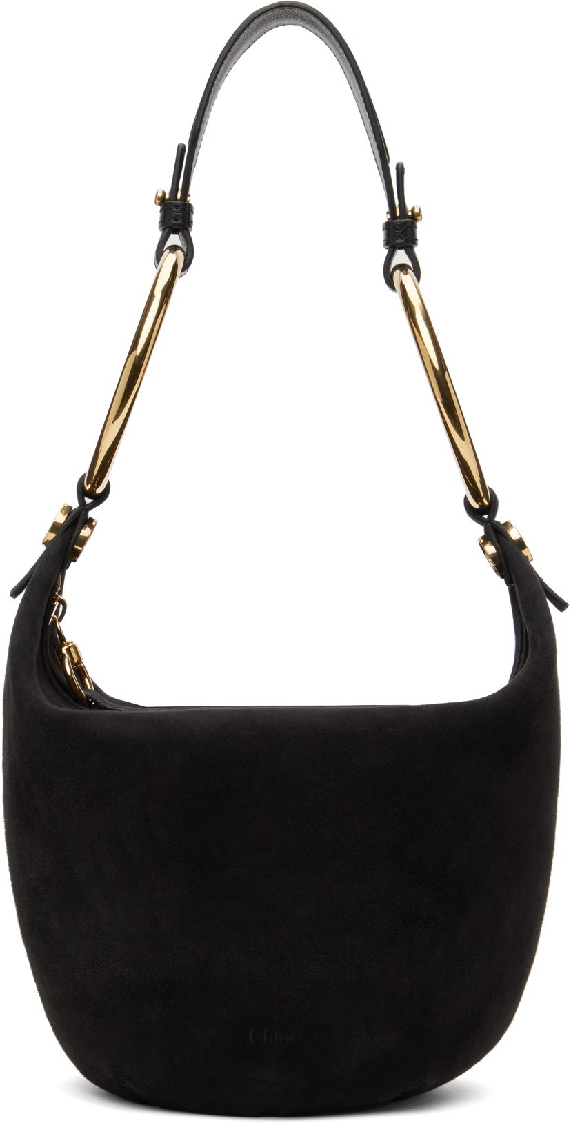 Skuldertaske CHLOÉ Chloé Small Bracelet Suede Shoulder Bag Sort | CHC25SS618O84