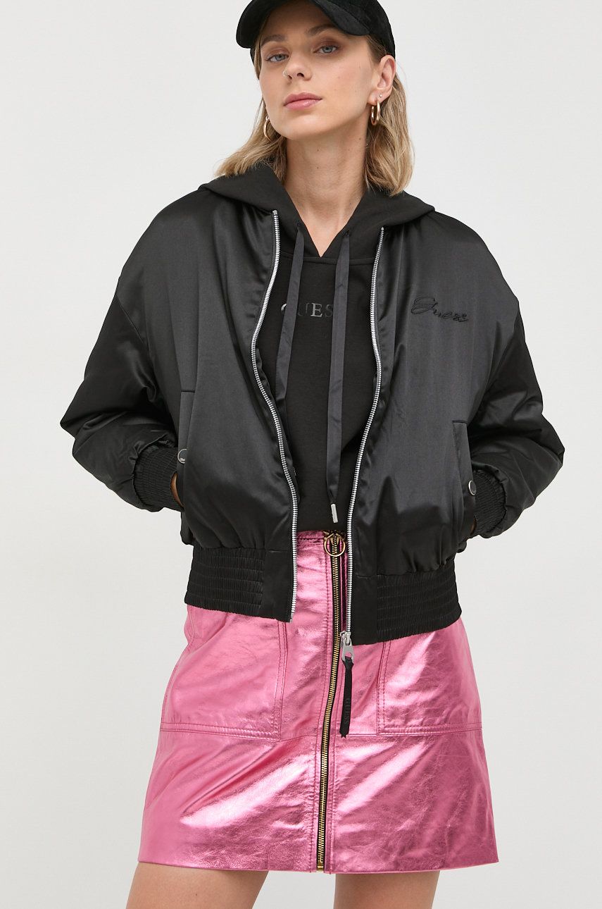 Bomberjakke GUESS Bomber Jacket Sort | W2YL03.WERA2, 0