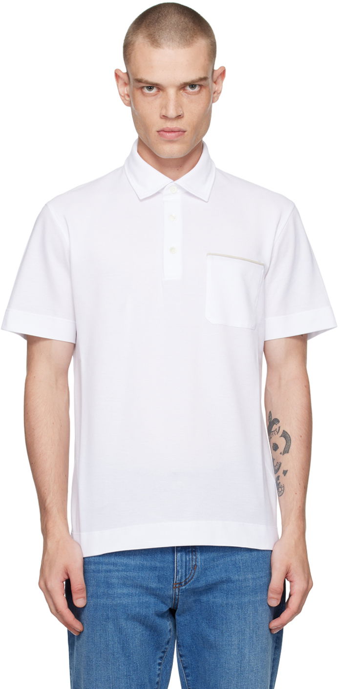 Polo skjorte ZEGNA White Pocket Polo Hvid | UE392A8-E752