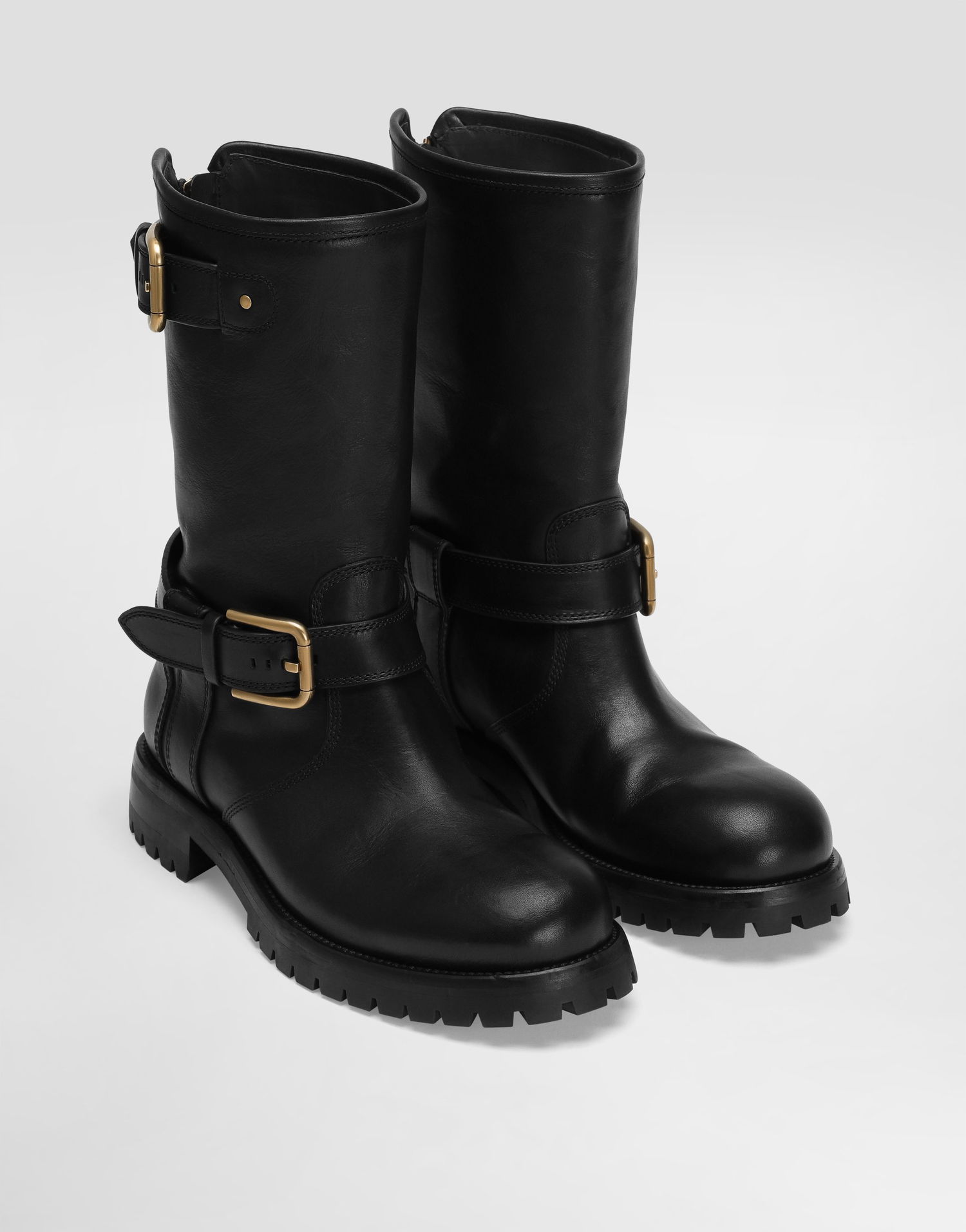 Tilbehør Dolce & Gabbana Dolce & Gabbana Calfskin Biker Boots Sort | CT1081AW35280999, 1