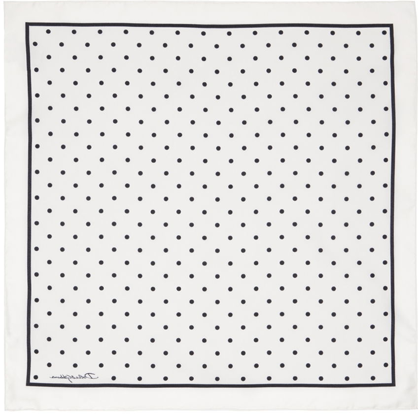 Tørklæde Dolce & Gabbana Dolce&Gabbana Silk Polka-Dot Scarf Hvid | FN093RGDCLA, 1